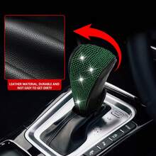 Shiny Rhinestone Car Gear Shift Knob Cover, Automatic Gear Shift Cover, PU Leather Anti-Slip Protective Sleeve, Enhances Car Interior Elegance, Suitable For Car Interior Decoration Exquisite Gift, Universal Car Interior Decoration Accessory - Multicolor - View 10