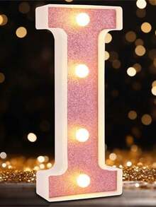 16cm 白色發光 A-Z LED 字母燈，電池供電，臥室裝飾字母夜燈，婚禮裝飾，生日派對裝飾，女孩房/兒童房裝飾字母燈，節日居家酒吧裝飾字母燈，字母燈 - 21cm粉紅色 - 查看 21