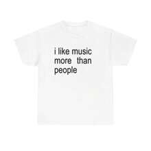 Camiseta Unisex con Frase Divertida, Me gusta la música más que las personas, Camiseta para amantes de la música, Camiseta gráfica, Regalo sarcástico, Ropa para introvertidos, Camiseta con humor, Camiseta divertida para adultos, Regalo para mujer y hombre, vibes de verano - Blanco - Ver 2