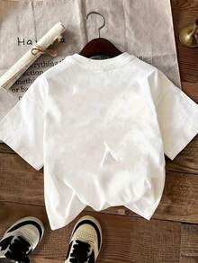 Camiseta de manga corta para mujer con estampado de puntos y número 11:11 - Blusa casual de cuello redondo, atuendo casual de primavera, verano y otoño, ajuste de elasticidad media, top de manga corta con puntos 11:11 para atuendos casuales y para usar en capas - Blanco - Ver 2