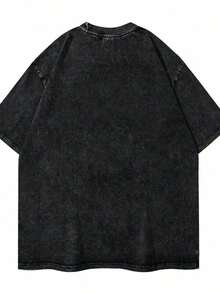 1 pieza de camiseta de mujer con estampado artístico boho, diseño de criatura mítica colorida, ropa casual de verano, regalo para ella, 180g, 100% algodón. - Gris Oscuro - Ver 5