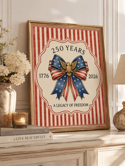 1pc Unframed USA 250th Anniversary Poster, Retro Independence Day Decor, Fourth Of July Office Gift For Him ,Wall Decoration Poster,Bedroom, Office, Home Decor Paintings