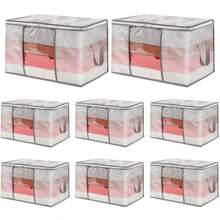 0 L/] Bolsas almacenamiento ropa grans transparentes bolsas almacenamiento manta plástico cremallera organizadores de armario de ventana transparente y - Paquete de 8 - Ver 2
