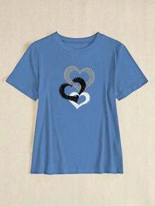 Playera Casual Para Hombre Y Mujer Con Diseño Minimalista, Estilo Cute Y Tela Premium, Manga Corta Para Mujer, Ideal Para Verano - Rojo - Ver 8