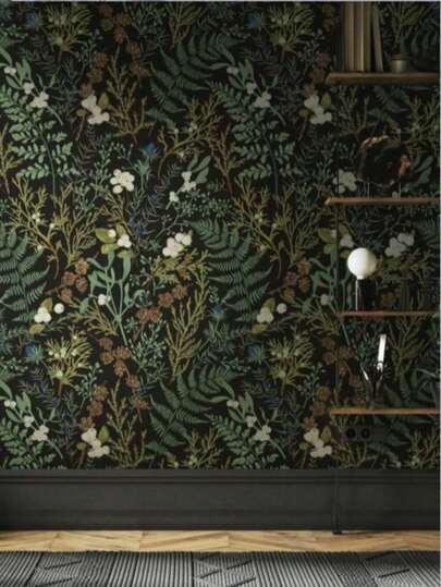 Fern Green Plant Wallpaper, Self-Adhesive Waterproof Refurbished Wallpaper, Removable Beautiful Wall Stickers, Home Room Decoration, Wall Art, Wall Decoration, 17.7 Inches * 6.5/9.8 Feet