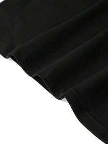 2026 Nueva Camiseta Casual de Moda para Mujer de Manga Media, Cuello Redondo de Color Sólido, Top para Dama, Cuello de Primera Calidad, Primavera Negro - Negro - Ver 3