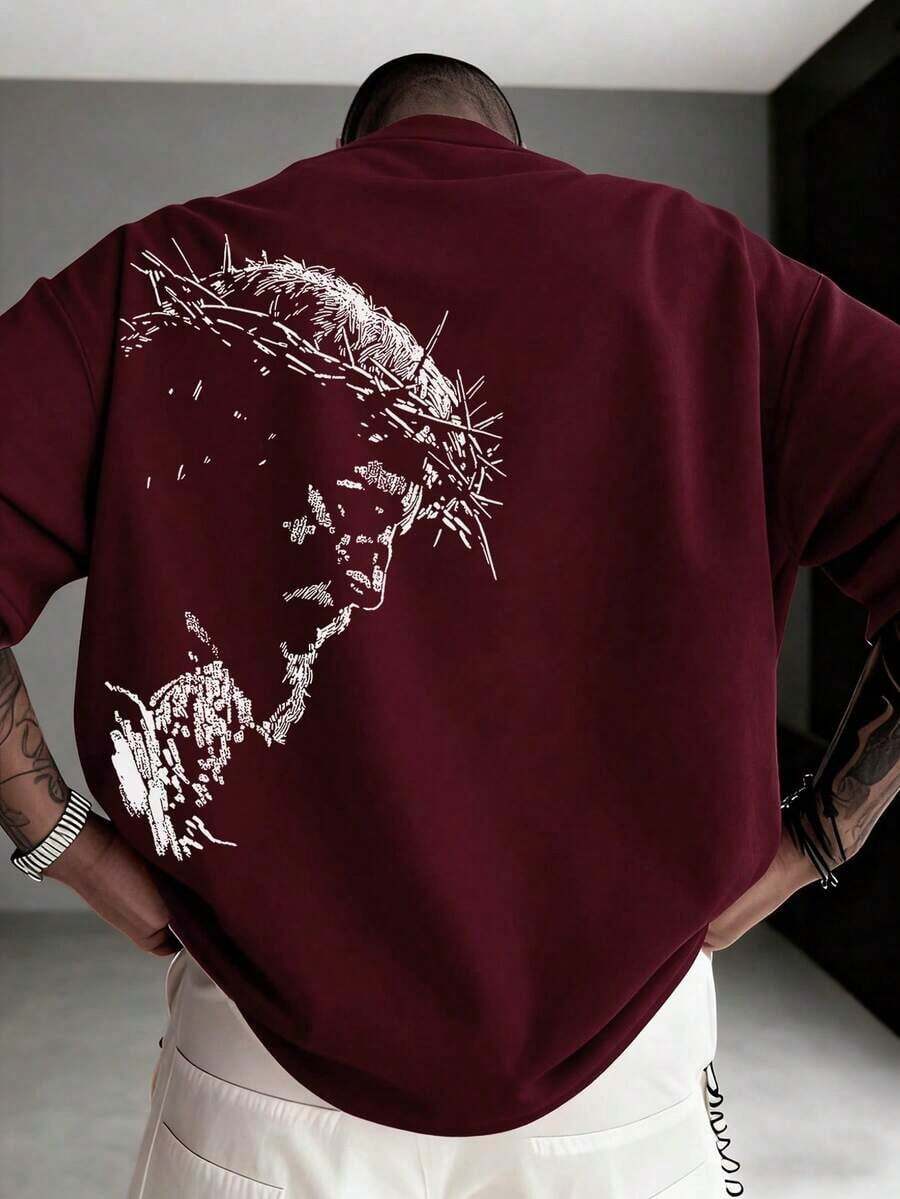 Zrgoth Men's Short Sleeve T-Shirt With Minimalist Dark Portrait Graphic Print, Casual And Versatile Design By K-GLORY JAVN - 波爾多 - 查看 1