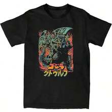 Waiting For Something To Happen Omori Cat Print Women T-Shirt Shirt Harajuku Short Sleeve O-Neck T-Shirt Tee Tops Clothing - 黑色 3 - 查看 7