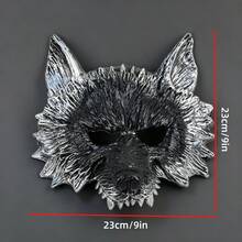 2 chiếc mặt nạ đầu sói bạc cổ điển phong cách Punk tối màu, mặt nạ nửa mặt hóa trang người sói Halloween, phụ kiện tạo không khí tiệc tùng, khiêu vũ - Nhiều màu - Xem 9
