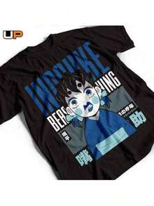 Camiseta Negra Con Estampado De Personaje De Anime Y Texto JaponéS - Estilo Casual Simple -   Puro - Suave Y CóModa, Cuello Redondo, Manga Corta, Top De Moda Urbana Para Todas Las Temporadas, Ropa Casual De Calle |     Camiseta De Cuello Redondoregalos Para Maestros Regalo Madre Regalos Para Mamá Blusas Para Mujer>Casual Regalo Para Mamá Playera De Mujer Playera De Hombre Blusas Para Dama Casuales  Ropa De Mujer Poeselle Mujer  Blusas Para Mujer>Elegante - Negro - Ver 1