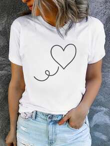 Camiseta Casual de Vacaciones para Mujer, Camiseta de Verano de Manga Corta con Estampado para Mujer, Moderna y Casual, Lavable a Máquina, Ajuste Cómodo, Estampado Plano 2D. - Blanco_04 - Ver 12