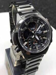 Casio 黑色商务运动型指针/数字双显蓝牙100米防水男士石英腕表 - 均碼 - 查看 3
