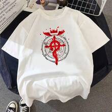 Camiseta Fullmetal Alchemist_2, estilo anime, manga corta, unisex, ropa urbana de verano. - Blanco - Ver 1