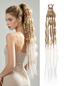 Synthetic Lantern Bubble Long Twist Braid Ponytail Extensions,24 Inch Handmade Mixed Color Bubble Twist Braids - Vacation Style Hair Extensions, Suitable For All Hair Types - Multicolor - View 12