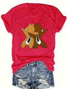 Tallas Grandes, Blusa de Manga Corta Oversize para Mujer - Top Casual de Cuello Redondo y Corte Holgado, Adecuada para Primavera y Verano, Ropa Casual, Transición de Oficina a Casual - Blusas Transpirables y Cómodas (No - Rojo - Ver 6