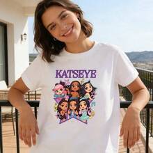 Katseye Cartoon Pop Art Street Urban Unisex Printed Fashion Tshirt New Casual Cotton Tee Short Sleeve Crew NeckRopa Hombre Cosas Para Hombre Ropa De Mujer Women Clothing Casual Blusas Bonito - Blanco - Ver 8