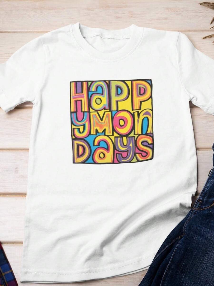 HAPPY MONDAYS-Shirt, Happy Mondays Shirts, Dance Rave Shirt, Happy Mondays Rock Band Music Shirt, 90s Madchester shirt, Vintage - Negro - Ver 1