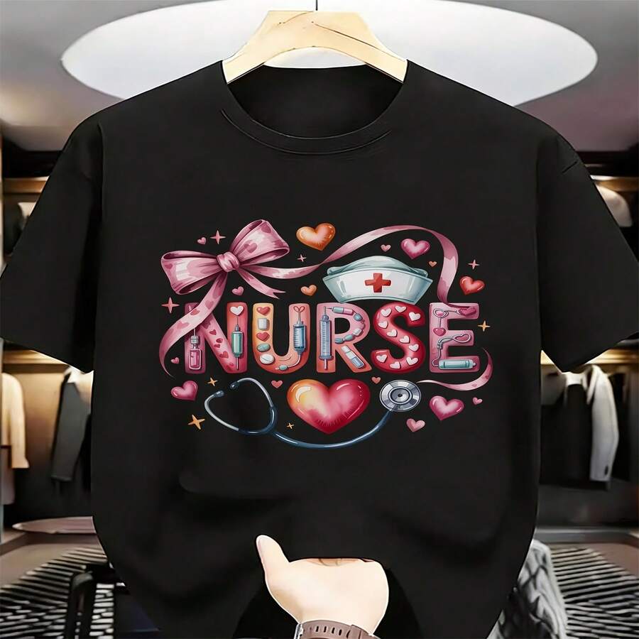 Estas camisetas únicas y divertidas, decoradas especialmente para el Día de la Independencia, el Día del Padre y San Valentín, son perfectas para un look casual de primavera y verano. Estas camisetas de manga corta son ideales para el día a día, fiestas y actividades al aire libre, lo que las convierte en una excelente opción para parejas. - Negro - Ver 1