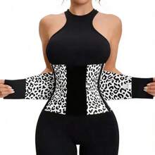1pc Sports Women's Body Shaper Waist Wrap Trimmer Waist Support Leopard Print Abdominal Belt, Suitable For Fitness, Running, And Yoga Wear - Đỏ - Xem 2