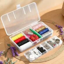透明双面11格缝纫针线盒，带收纳盒和针线工具套装 - Transparent double-sided 11 grid sewing needle and thread box - 查看 8