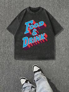 Camiseta casual vintage cómoda y lavada para mujer, camiseta de manga corta con cuello redondo,% algodón lavado y versátil para hombre, adecuada para uso diario y atuendos de, estilo unisex. - Negro - Ver 6
