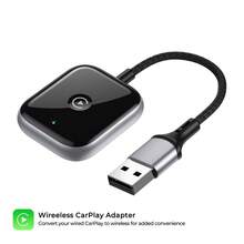 REMAX Adaptor CarPlay Nirkabel Mini, Colokan Ganda USB-A dan Type-C, Pasang dan Mainkan, Koneksi Otomatis Cepat 5.8G, Mengubah Kabel Menjadi Nirkabel, Mudah Digunakan di Mobil, Aksesori Mobil, Perlengkapan Mobil, Persediaan Mobil - Yg dijalin tali - View 2
