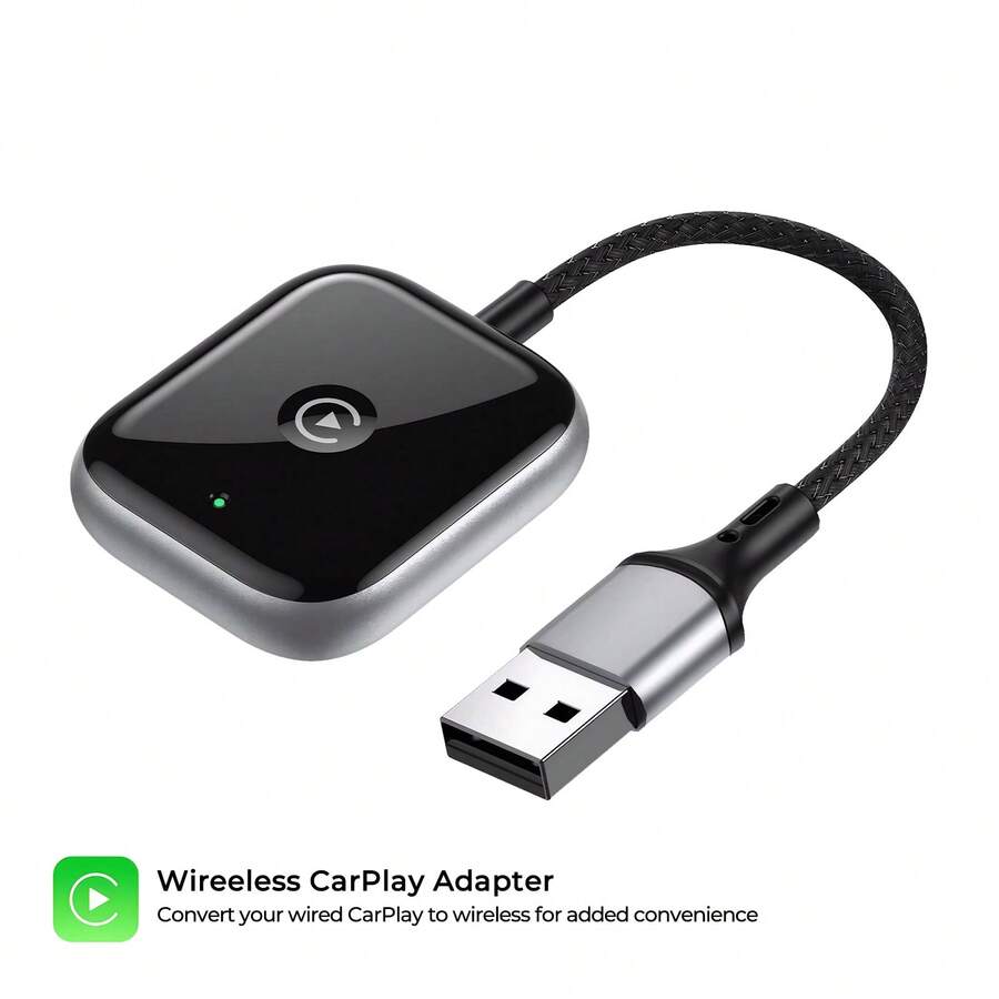REMAX Adaptor CarPlay Nirkabel Mini, Colokan Ganda USB-A dan Type-C, Pasang dan Mainkan, Koneksi Otomatis Cepat 5.8G, Mengubah Kabel Menjadi Nirkabel, Mudah Digunakan di Mobil, Aksesori Mobil, Perlengkapan Mobil, Persediaan Mobil