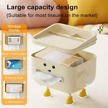 Caja de pañuelos de plástico de gran capacidad y estilo minimalista, organizador multifuncional de escritorio para la sala de estar, el dormitorio, la mesa de café, que sostiene pañuelos, mandos a distancia y otros artículos varios - Multicolor - Ver 5