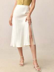 Falda A-Line de color café, elegante y moderna para el día a día, con estilo retro de los 90, adecuada para Navidad, Año Nuevo, San Valentín, fiestas, playa, graduación, moda, carnaval, vacaciones, invitada de boda, salidas, cit - Albaricoque - Ver 8