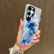 Funda para teléfono: Funda adecuada para Samsung Galaxy S23 S23plus S24  S24Ultra S25 S25Plus S25Ultra S26 S26Ultra S26Plus, a prueba de golpes, de doble capa, tipo gel, con absorción magnética, protege la cámara, ultrafina, con un elegante diseño de flores azules. - Azul claro - Ver 6