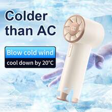 Portable Handheld Fan, Speed (1-120) Adjustable Turbo Mini Fan, 3000mAh Battery Rechargeable Personal Fan With Metal Body, Digital Display, Gifts For Women Men Travel/Camping/Outdoor-Grey - Handheld - View 3