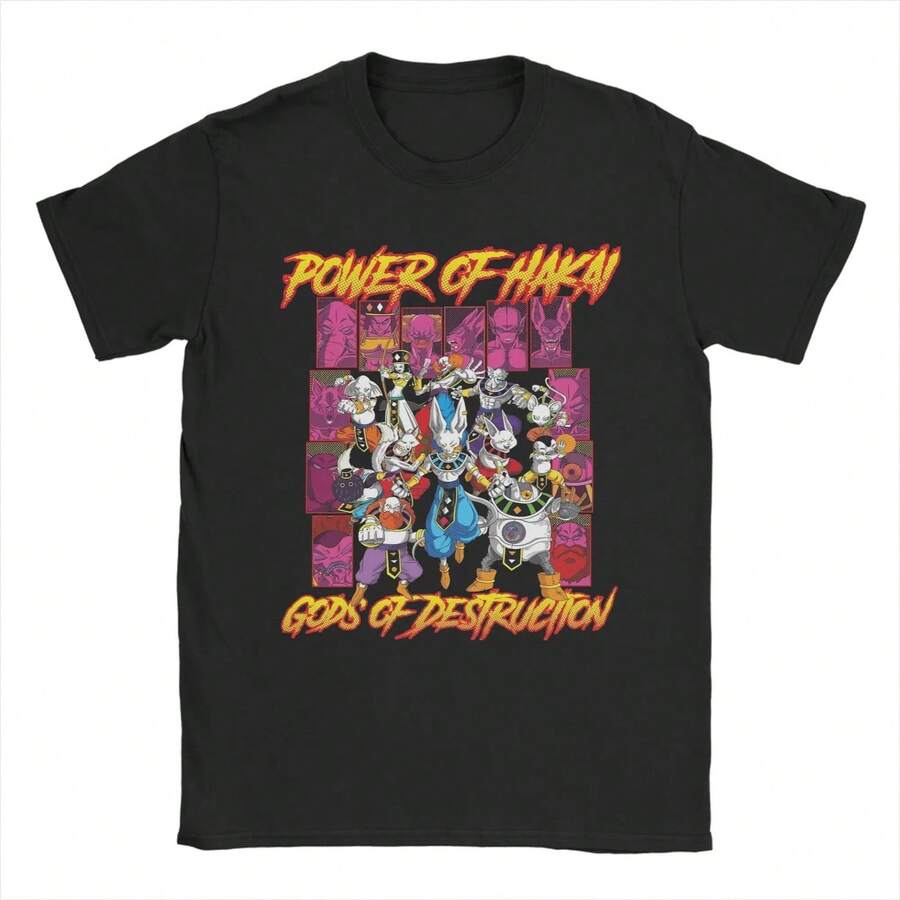 Power of hakai DD1ragon Ball er Camisetas M1en Camisetas de algodón puro con cuello redondo T1EEs Camiseta corta Sve Clothing Idea de regalo Camiseta unisex de algodón grueso de 220 g, suave y transpirable con excelente elasticidad, agradable para la piel y cómoda para usar todo el día. Diseño clásico y casual fácil de combinar, ideal para salidas diarias, ropa urbana, deportes, citas y reuniones informales durante todo el año. - Negro - Ver 1