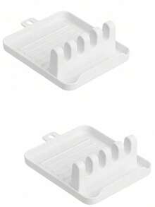 Soporte de utensilios de cocina de silicona con almohadilla de goteo - Organizador todo en uno para espátulas, cucharas, tapas y herramientas de cocina - Resistente al calor, antideslizante, accesorio de cocina - tapete de espátula - View 9