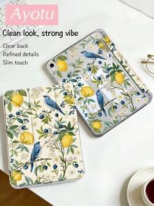 Ayotu Ốp bảo vệ máy tính bảng họa tiết cây chanh và chim năm 2026, tương thích với iPad Air 8 (M4) 2026 (11/13 inch), Air 11 inch M3 2025/M2 2024, Air thế hệ thứ 5 2022, (A16) 11 inch thế hệ thứ 11 2025, Galaxy Tab, Kindle Paperwhite thế hệ thứ 12 2024. Mặt lưng trong suốt, họa tiết thời trang, chức năng tự động tắt/mở màn hình, bảo vệ bằng túi khí, thích hợp làm quà tặng và sử dụng trong văn phòng. - Nhiều màu - Xem 2