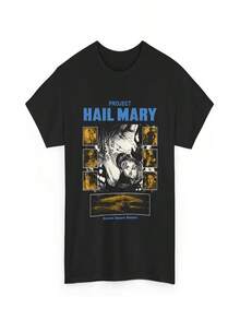 La camiseta "Project Hail Mary" está inspirada en las novelas de ciencia ficción de Andy Weir y es una camiseta de verano holgada y transpirable para hombres y mujeres. - Negro - Ver 1