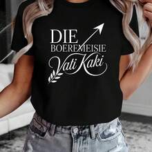 Camiseta suave para mujer Boeremeisie con una frase afrikáans llamativa - negro - Ver 1