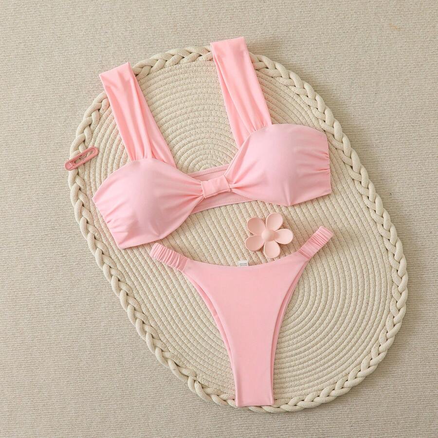 Conjunto de bikini sexy, bikini de dos piezas - rosa - Ver 1