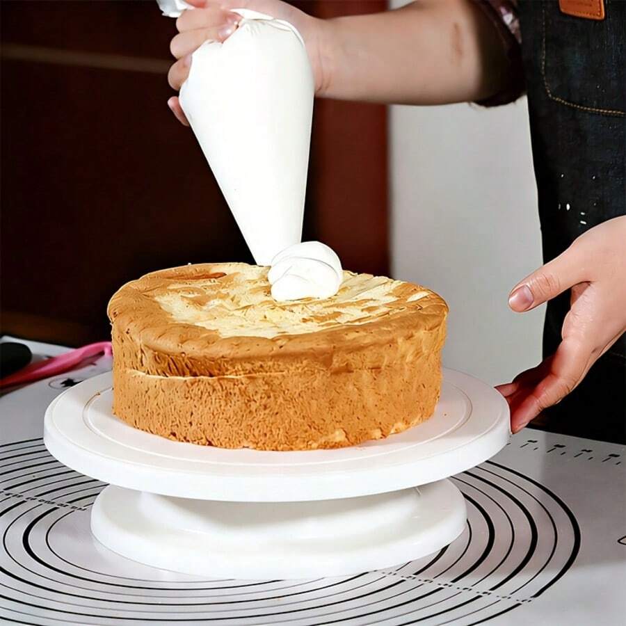 11-Inch Rotating Cake Turntable - Smooth Spinning Cake Decorating Stand For Baking, Frosting & Display - Non-Slip, Sturdy Base, Easy-Clean - White - View 1
