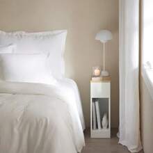 SoBuy Mesita de Noche Estrecha con cajón y Estante Mesa Auxiliar mesilla de Noche para Dormitorio y Sala de Estar Blanco FBT111-WN - como en la imagen - Ver 4