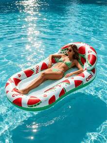 1pc Inflatable Mesh Floating Lounger, Lemon & Watermelon Pattern, With Pillow, Water Hammock, Suitable For Beach, Seaside, Water Recreation, Pool Party, Summer Beach, Inflatable Water Float, Pool Floating Seat, Pool Raft, Available With Pump Set - Net Float - View 8