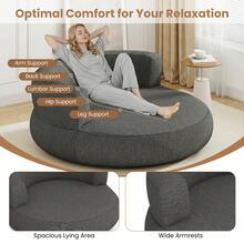 GOFLAME Blow Up Lounge Chair Inflatable Sofa For Living Room Study Bedroom Office Air Couch With Wide Armrests - Grey - View 2