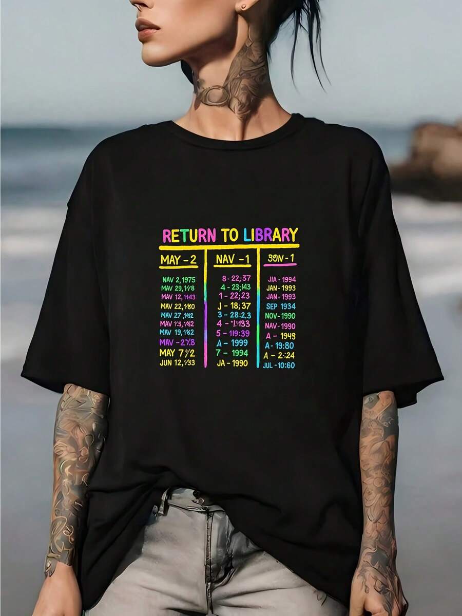 Camiseta Soft Return to Library para Hombre y Mujer | 180g Súper Suave y Cómodo | Regalo Vintage para Amantes de la Literatura | Perfecto para la vuelta al cole, clubes de lectura y festivales literarios. | Ideal para momentos en familia o salidas de oficina. - Negro - Ver 1