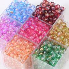 100pcs 8mm Mixed Color Textured Round Beads, Acrylic Loose Beads Suitable For DIY Jewelry Making - Bracelets, Necklaces, Earrings - DIY Brushed Round Beads - View 5