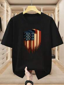 New 2026 Model, Custom Printed Short Sleeve T-Shirt 100% Cotton 180g, Versatile Loose Fit Unisex Top, Basic Casual Round Neck Printed T-Shirt, Unique Design Print, Best Quality For The Holidays. - 黑色 - 查看 7