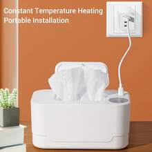 Wipe Warmer, 3 Temperature Modes, 55/60/65 Celsius, Compatible With 80 Wipes, With Light - 白色 - 查看 8