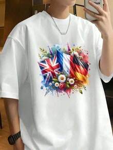 Camiseta De Verano Para Hombre, Copa Mundial De La 2026 Soccer Manga Corta, Algodón, Cuello Redondo, Varios Tamaños DisponiblesTee - Negro - Ver 1