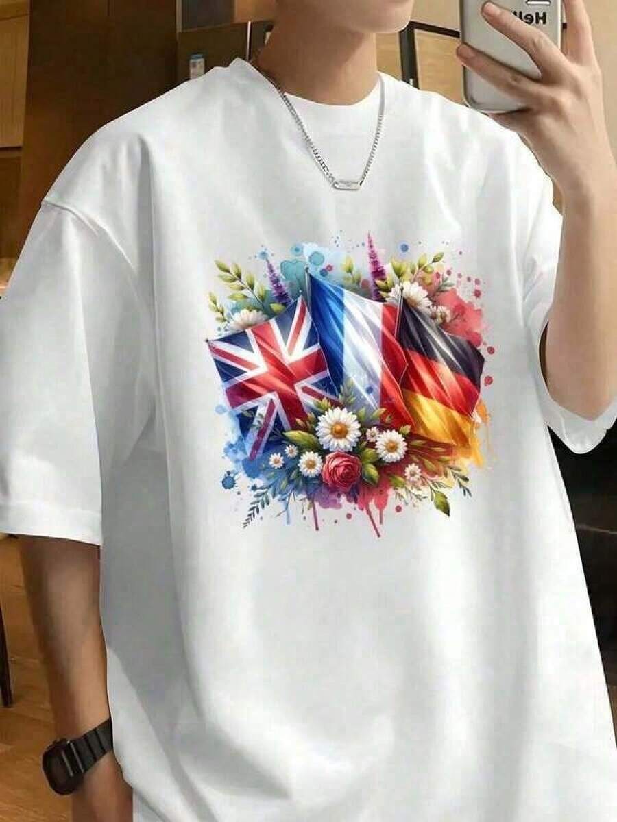 Camiseta De Verano Para Hombre, Copa Mundial De La 2026 Soccer Manga Corta, Algodón, Cuello Redondo, Varios Tamaños DisponiblesTee - Negro - Ver 1
