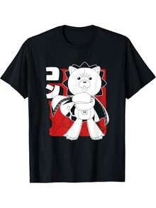 Camiseta de Anime con Kon con Capa - Negro - Ver 1
