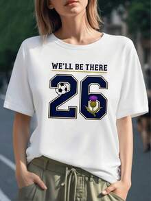 Número 26 con balón de fútbol y flor de cardo que simboliza pasión deportiva y esperanza compartida camiseta para mujer 100% algodón cómoda y moderna - Negro - Ver 6