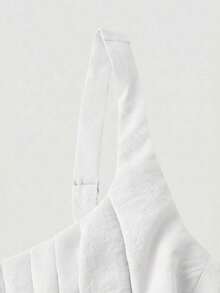 xheSHEIN MOD Vestido elegante de longitud media sin mangas con diseño de cintura plisada y unicolor para mujerxhe - Blanco - Ver 8